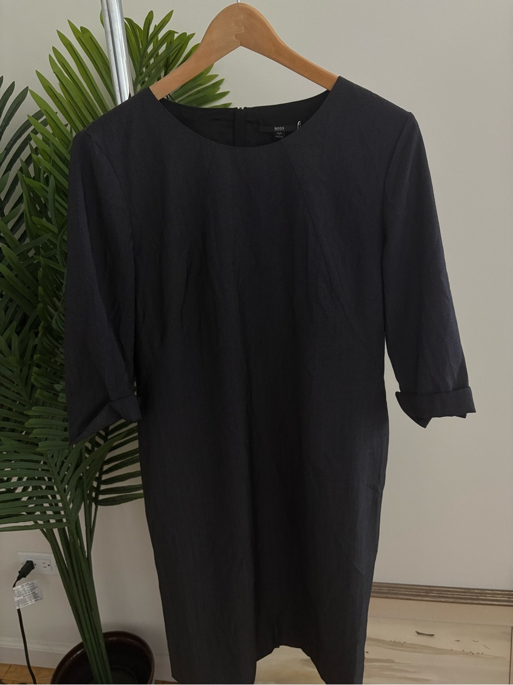 Hugo Boss Black Midi Sheath Dress, sz 2